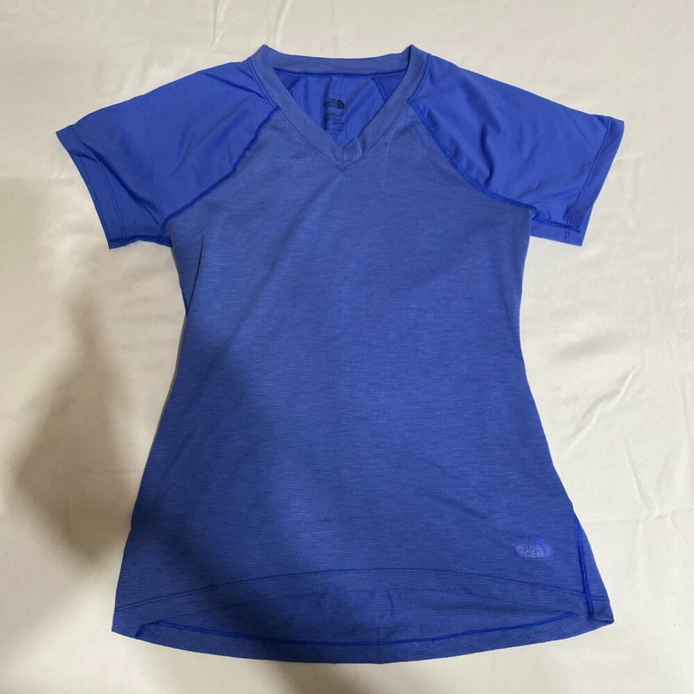 North Face Reactor V Neck Short Sleeve NF0A2V9W XS Polyester Blue Active